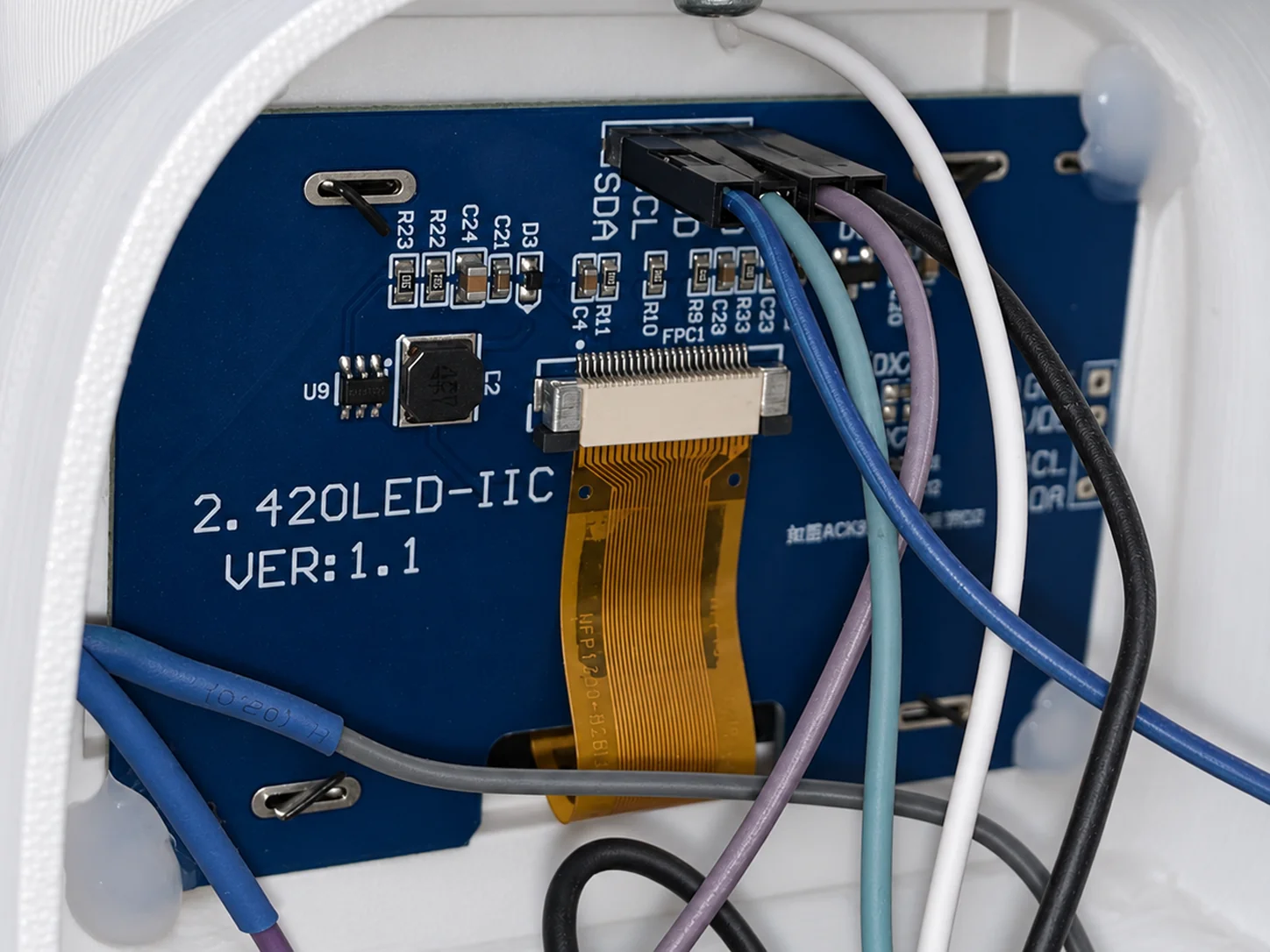 OLED display inside the shell